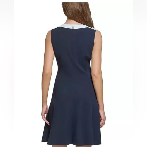Tommy Hilfiger‎ Womens Colorblocked Fit & Flare Dress Round Neckline Size 10 NWT - Picture 3 of 7